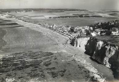  / CPSM FRANCE 76 "Quiberville, vue aérienne sur la plage"