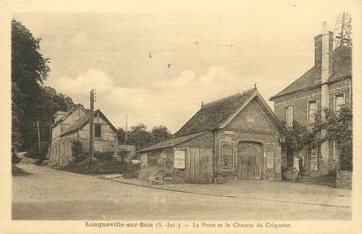  / CPA FRANCE 76 "Longueville sur Scie, la poste et le chemin de Criquetot"