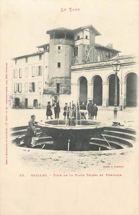  / CPA FRANCE 81 "Gaillac, tour de la place Thiers et fontaine"