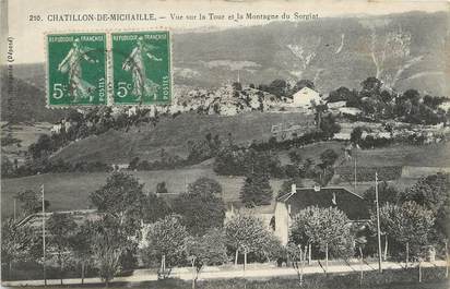 / CPA FRANCE 01 "Châtillon de Michaille, vue sur la tour et la montagne de Sorgiat"