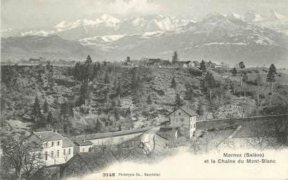 / CPA FRANCE 74 "Mornex, et la chaine du Mont Blanc"