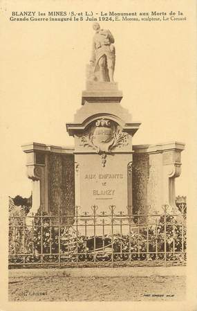 / CPA FRANCE 71 "Blanzy les Mines, le monument aux morts"