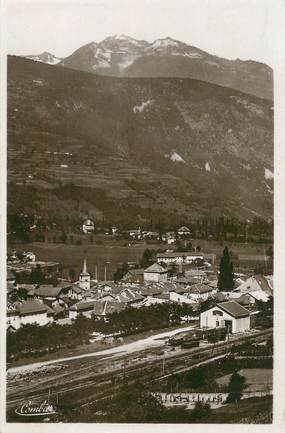 / CPSM FRANCE 73 "Aigueblanche, vue générale Bellecombe et le château"