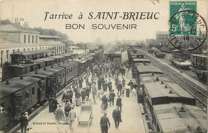 CPA FRANCE 22 "J'arrive à Saint Brieuc, Bon souvenir"