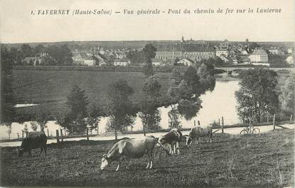 / CPA FRANCE 70 "Faverney, vue générale, pont du chemin de fer"