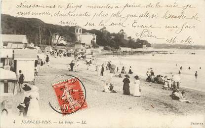 CPA FRANCE 06 "Juan les Pins, la plage, Ed. L.L."