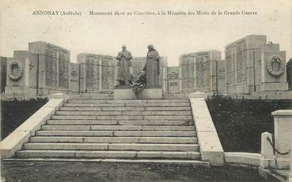 / CPA FRANCE 07 "Annonay, Monument élevé au cimetière"