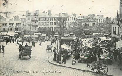 / CPA FRANCE 76 "Le Havre, le marché au rond point"