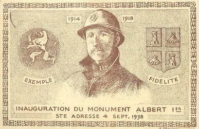 / CPA FRANCE 76 "Sainte Adresse, inauguration du monument Albert 1er"