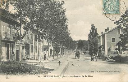 / CPA FRANCE 38 "Beaurepaire, av de la gare"