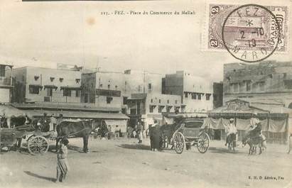 CPA MAROC "Fez, place du Commerce du Mellah" / JUDAICA