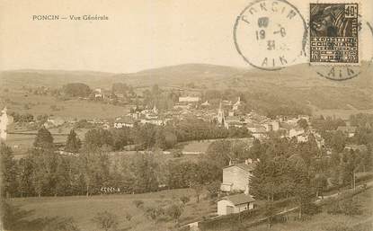 / CPA FRANCE 01 "Poncin,  vue générale"