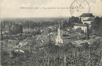 / CPA FRANCE 01 "Pont d'Ain, vue générale du haut de Pont d'Ain"