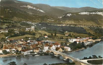 / CPSM FRANCE 01 "Sault Brénaz, vue générale et pont sur le Rhône"