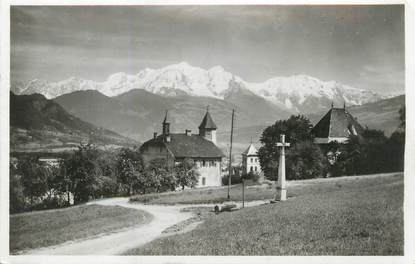 / CPSM FRANCE 74 "Sallanches, les vieux châteaux et le Mont Blanc'