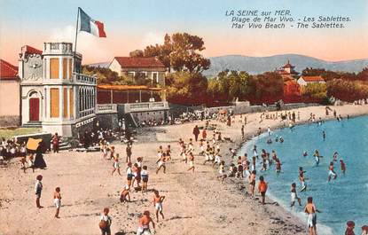 / CPSM FRANCE 83 "La Seyne sur Mer, plage de Mar Vivo, les Sablettes"