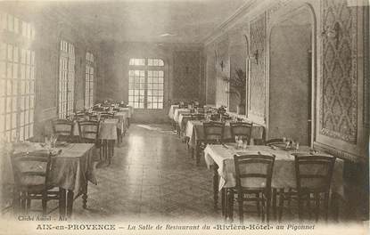 / CPA FRANCE 13 "Aix en Provence, la salle du restaurant du Riviera Hôtel"