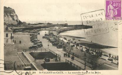 / CPA FRANCE 76 "Saint Valery en Caux, la nouvelle digue et les jetées"