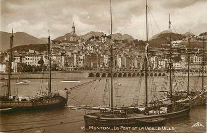 CPSM FRANCE 06 "Menton, le port et la vieille ville"