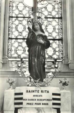 / CPSM FRANCE 59 "Vendeville, l'église, statue de Sainte Rita"