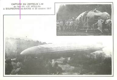 / CPSM FRANCE 52 "Bourbonne les Bains, capture du Zeppelin L 49"