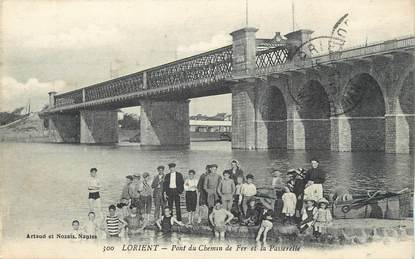 / CPA FRANCE 56 "Lorient, pont du chemin de fer et la Passerelle"