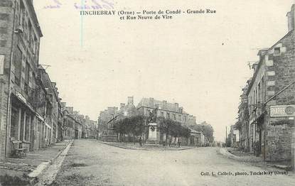 / CPA FRANCE 61 "Tinchebray, porte de Condé, grande rue et rue neuve de Vire"