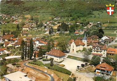 / CPSM FRANCE 74 "Veyrier du lac, vue aérienne sur l'église"