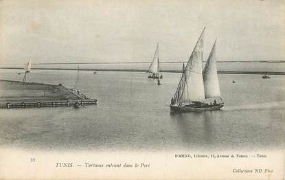 CPA TUNISIE "Tunis, tartanes entrant dans le port"