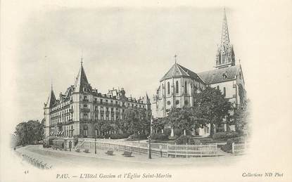 CPA FRANCE  64 "Pau, Hotel Gassion et l'Eglise Saint Martin"
