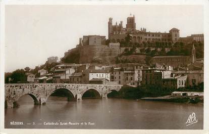 CPSM FRANCE 34 "Béziers, cathédrale saint Nazaire et le pont"