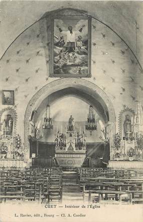 / CPA FRANCE 01 "Cuet, intérieur de l'église"