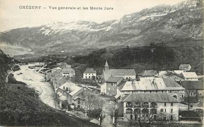 / CPA FRANCE 01 "Chézery, vue générale et les Monts Jura"