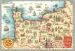 / CPSM FRANCE 50 "Normandie" / CARTE GEOGRAPHIQUE