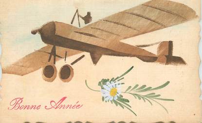 CPA CARTE PEINTE  / CARTE DESSINÉE "aviation"