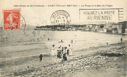 CPA FRANCE 83 "Saint Cyr sur Mer, la Plage et le Bec de l'Aigle"